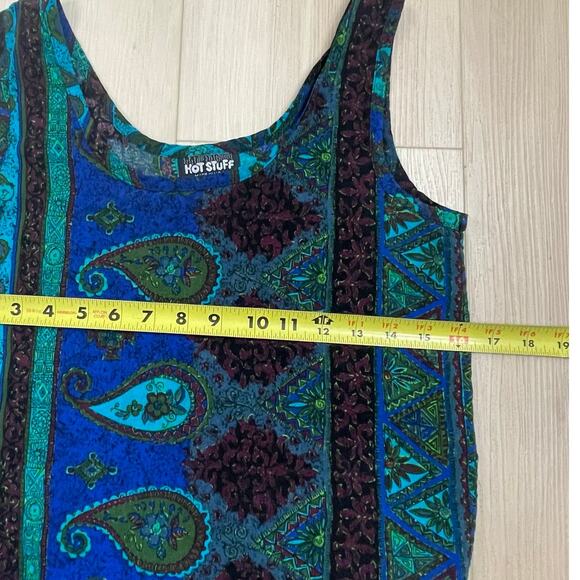 Hot Stuff Vintage 90’s Paisley Tank Top Made in USA Boho Y2K Sleeveless XS-S - Picture 5 of 6